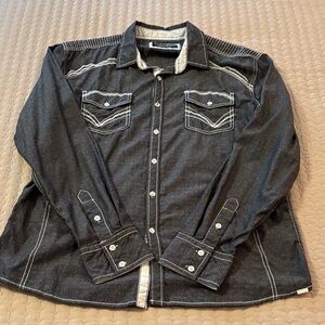 Buckle Black Black Denim Button-Up Shirt